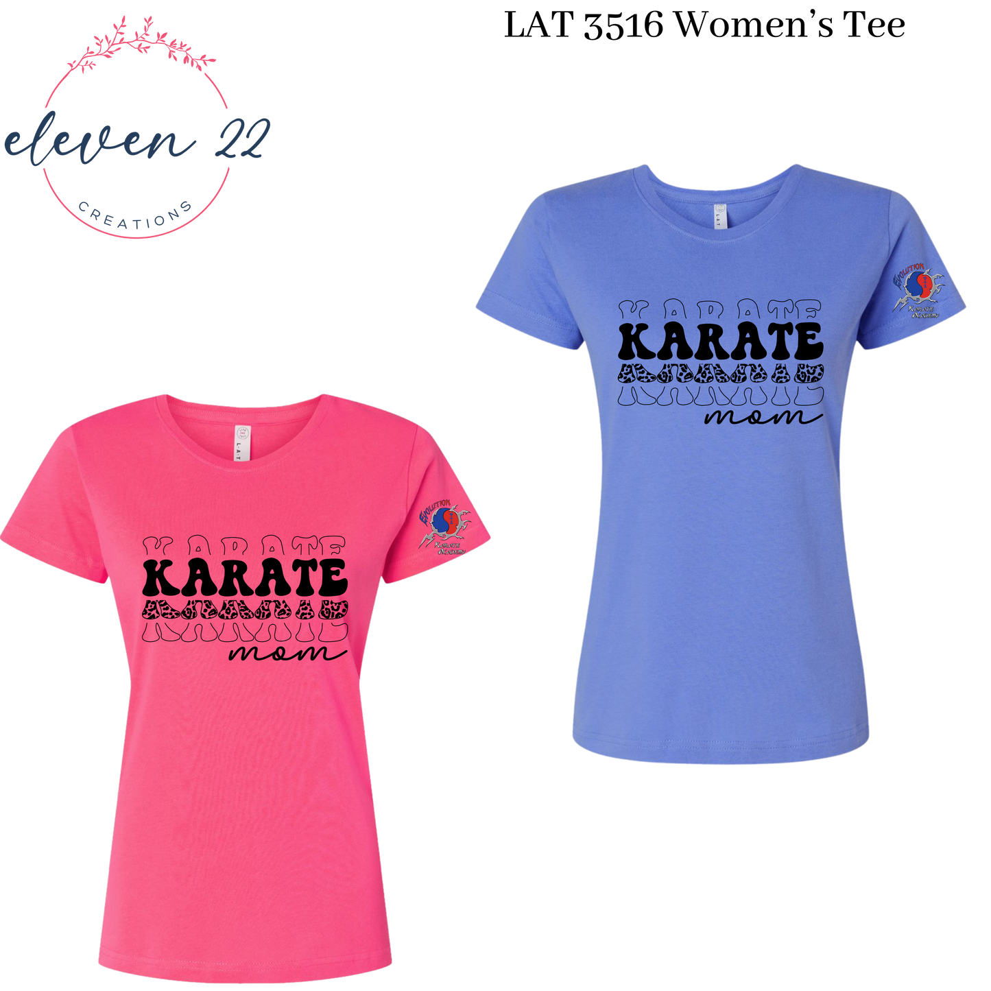Leopard Print Stacked Karate Mom Women’s Cut T-Shirt