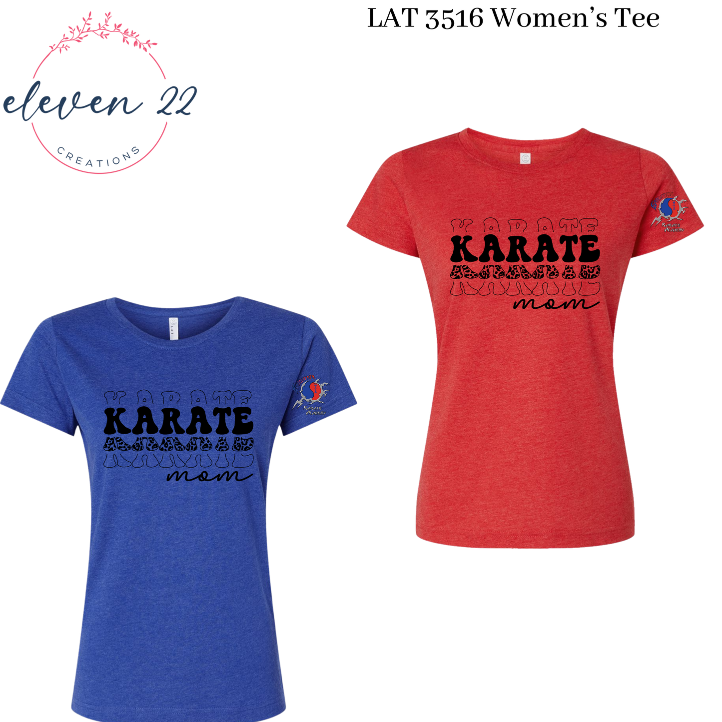 Leopard Print Stacked Karate Mom Women’s Cut T-Shirt