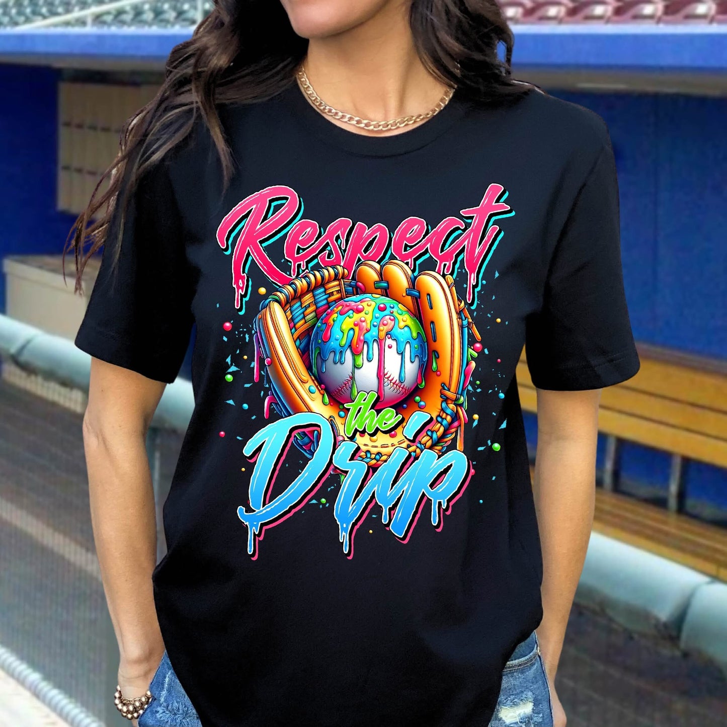 Softball/Baseball Respect the Drip T-Shirt