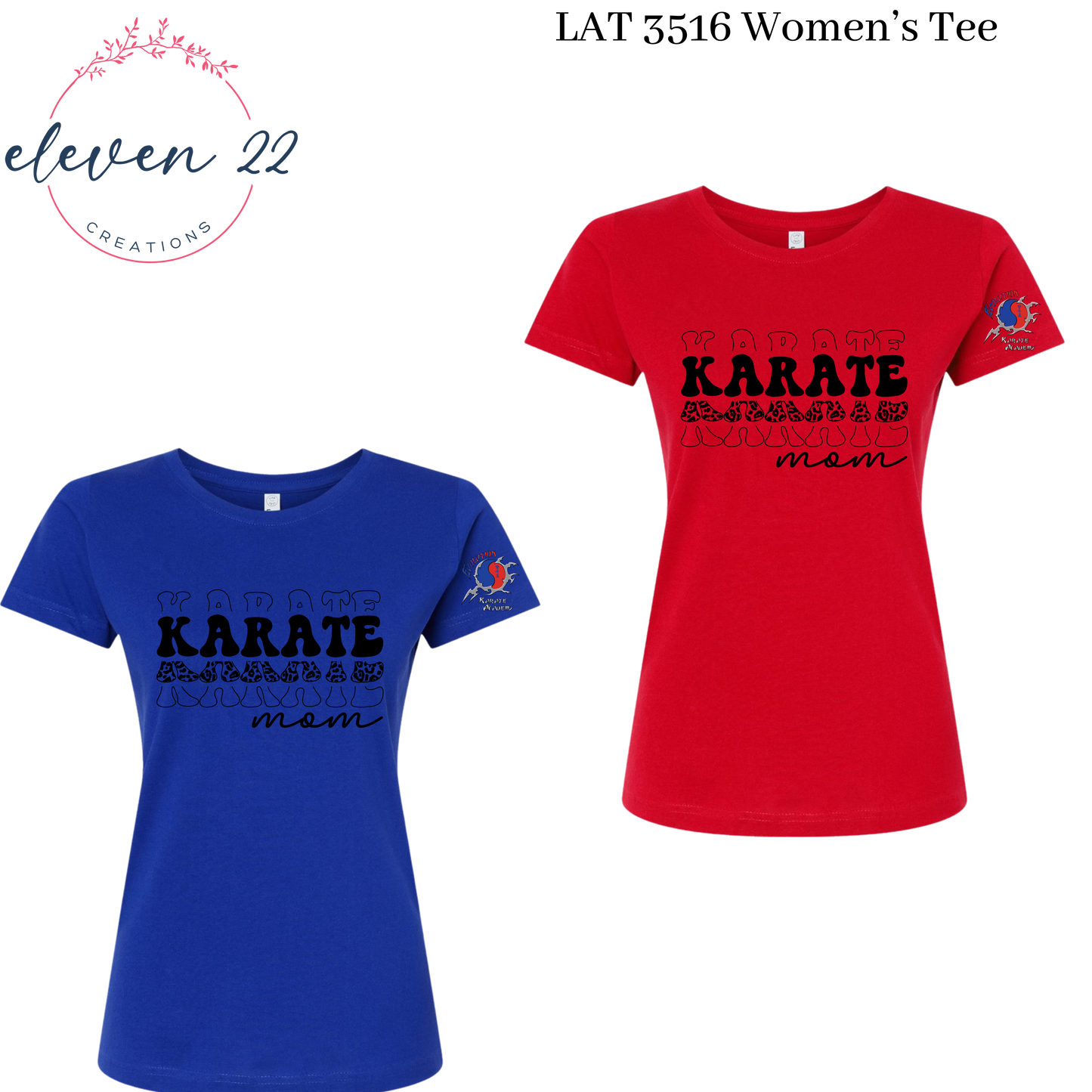 Leopard Print Stacked Karate Mom Women’s Cut T-Shirt