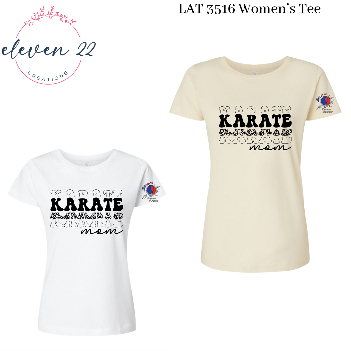 Leopard Print Stacked Karate Mom Women’s Cut T-Shirt