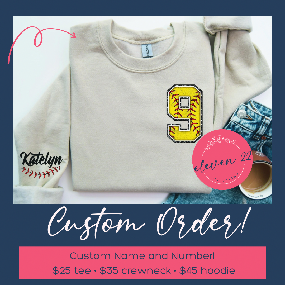 CUSTOM: 🏀🥎🏈⚾️⚽️ Sport Name/Number Shirt