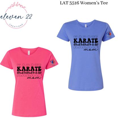 Leopard Print Stacked Karate Mom Women’s Cut T-Shirt
