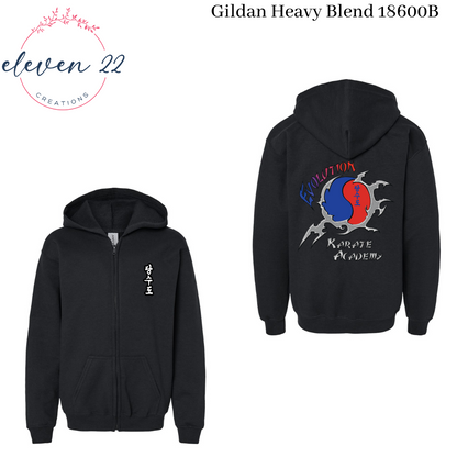 Evolution Karate Youth Gildan Zip-Up Sweatshirt