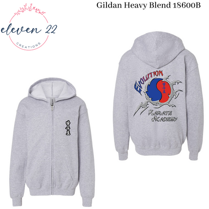 Evolution Karate Youth Gildan Zip-Up Sweatshirt