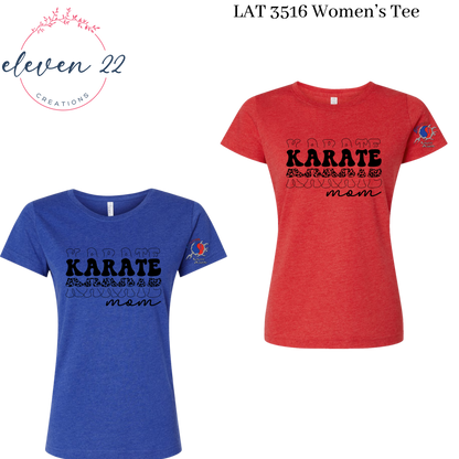 Leopard Print Stacked Karate Mom Women’s Cut T-Shirt