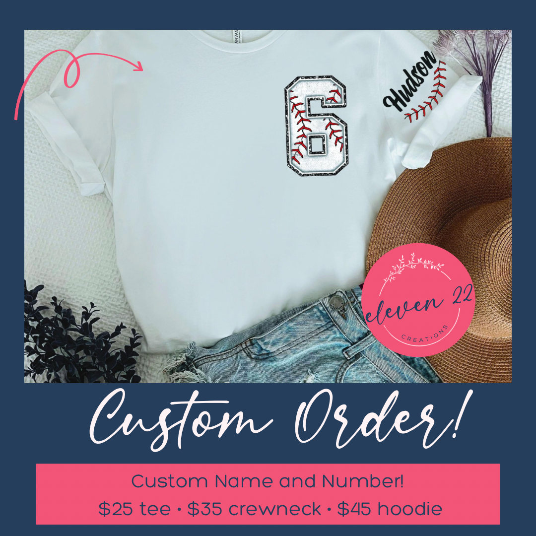 CUSTOM: 🏀🥎🏈⚾️⚽️ Sport Name/Number Shirt