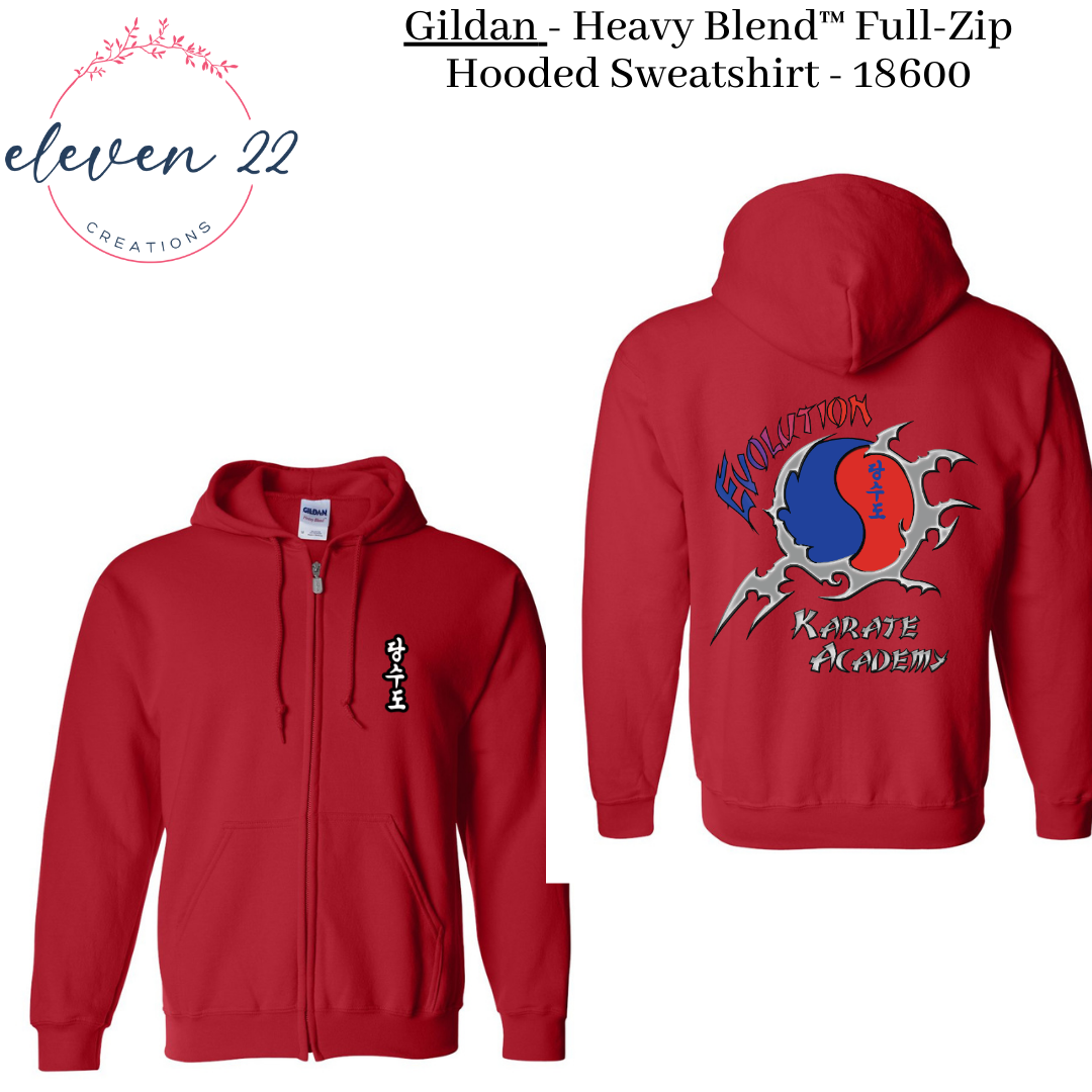 Evolution Karate Adult Gildan Zip-Up Sweatshirt