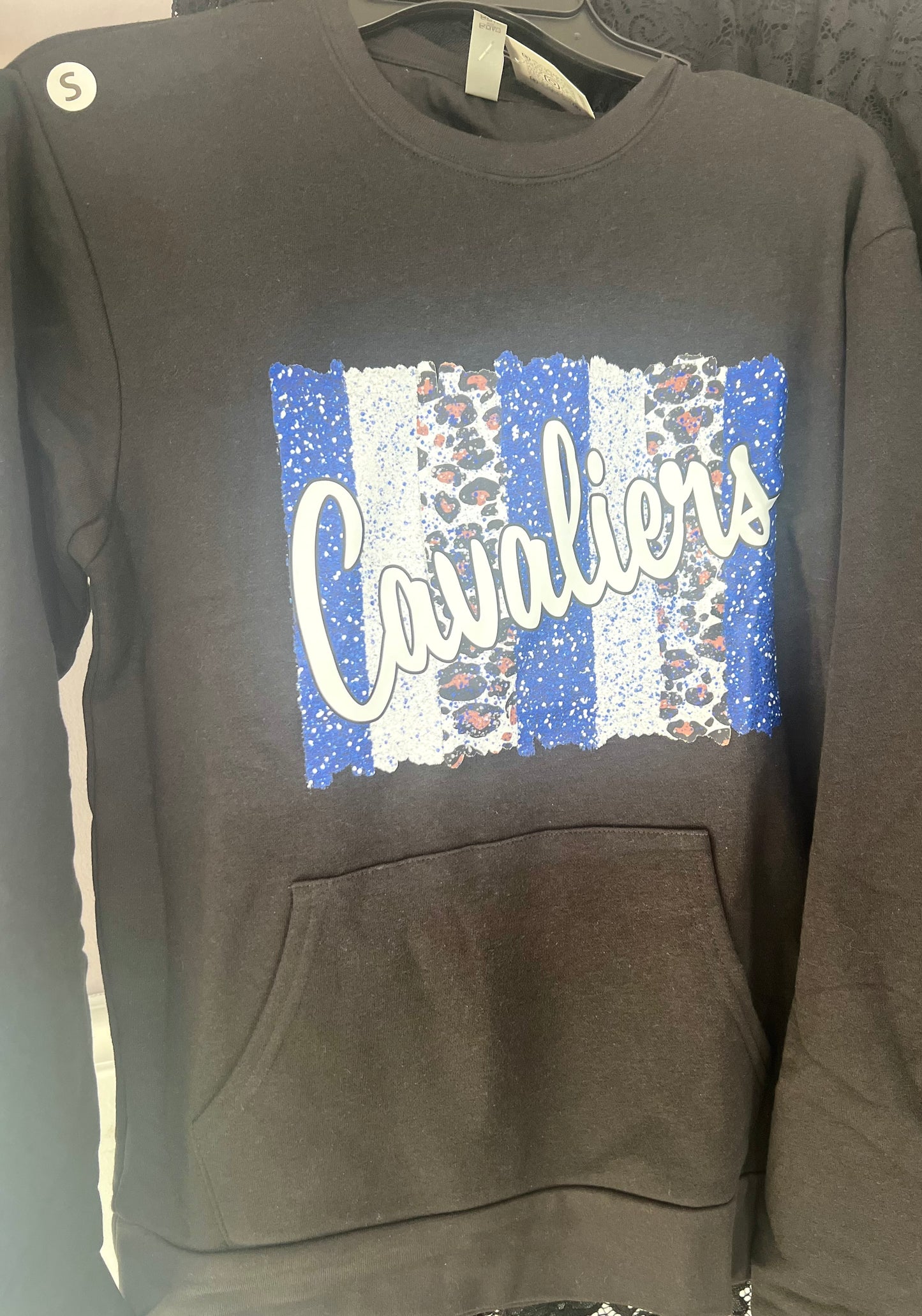 Cavaliers Crewneck with Front Pocket - Black