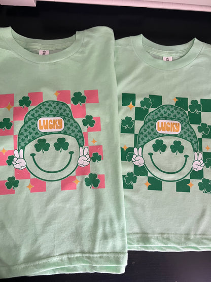 Lucky Checkered Youth Tee Shirt
