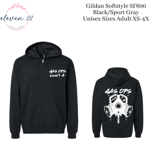 Local 1-2 Gas Ops Zip Up or Hoodie