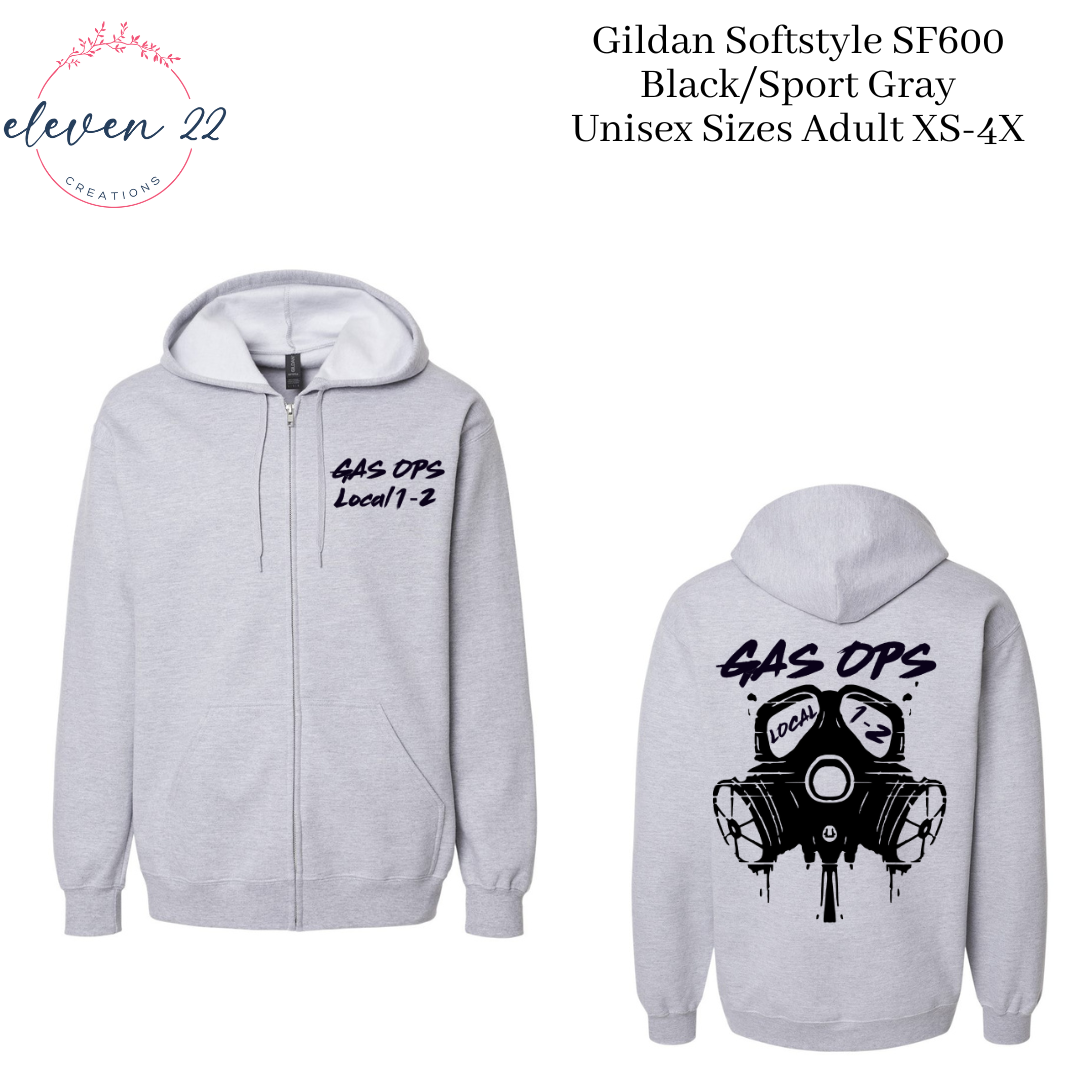 Local 1-2 Gas Ops Zip Up or Hoodie