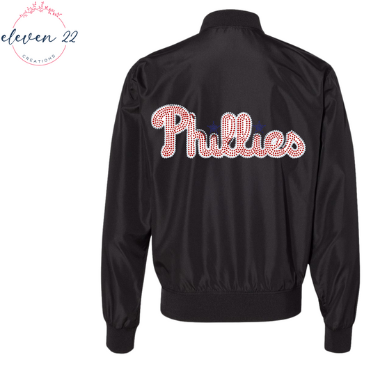 Phillies Spangle/Sparkly Bomber Jacket