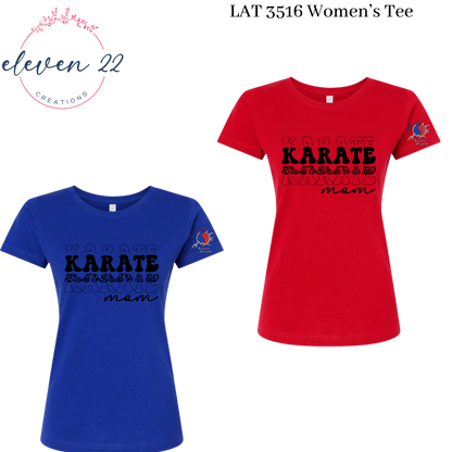 Leopard Print Stacked Karate Mom Women’s Cut T-Shirt