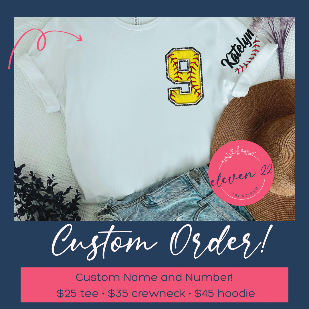 CUSTOM: 🏀🥎🏈⚾️⚽️ Sport Name/Number Shirt