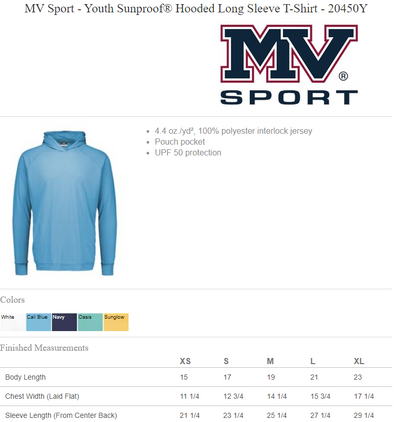 Riptide YOUTH Hooded MV Sport Sunproof Long Sleeve Shirt