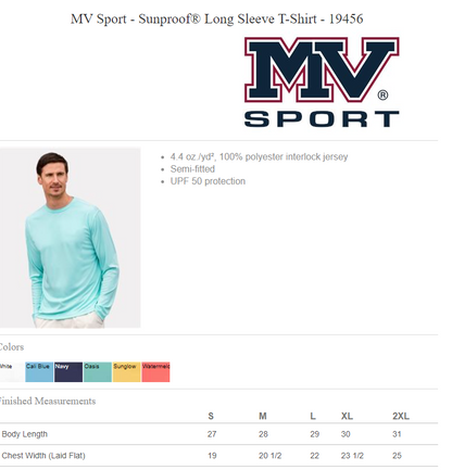 Riptide UNISEX MV Sport Sunproof Long Sleeve Shirt