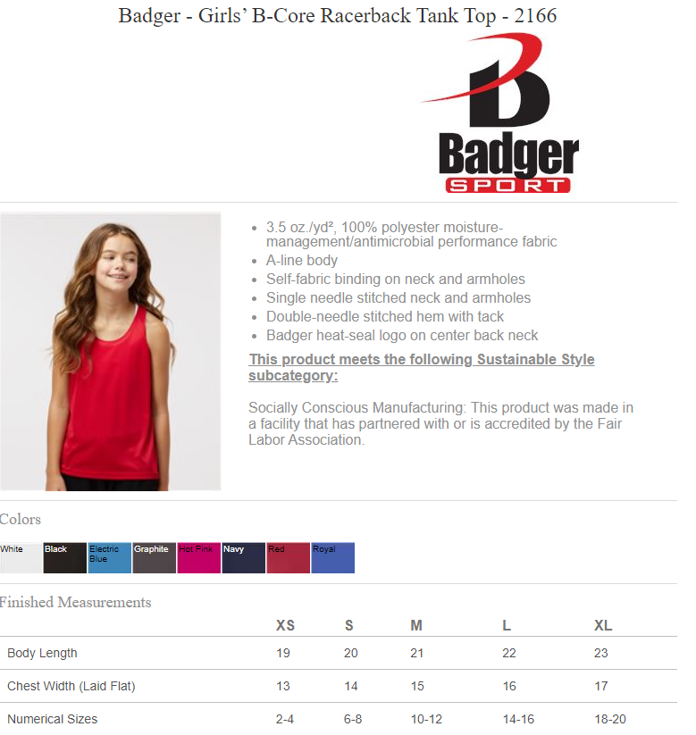 Riptide GIRL'S B-Core Performance Tank